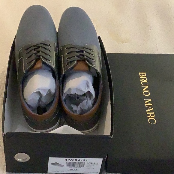 Bruno Marc Other - NWT Bruno Marc men’s size 9.5 gray Riviera laced shoes. See pictures.  Classy.